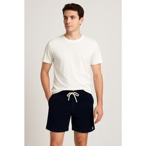 Rowm Men’s Shorts 7” Size XXL Drawstring Elastic Waist Pockets Blue Cotton